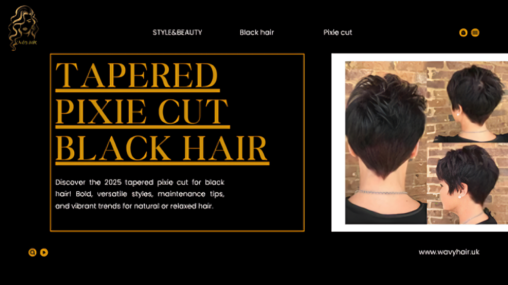 tapered pixie cut black hair